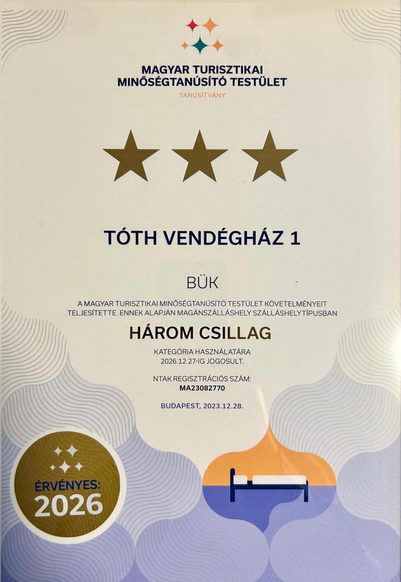 Toth Vendeghaz Hotel Bük Buitenkant foto